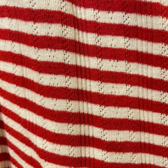J Crew Pointelle Red and White Striped Short Size Large NWT - Picture 5 of 8